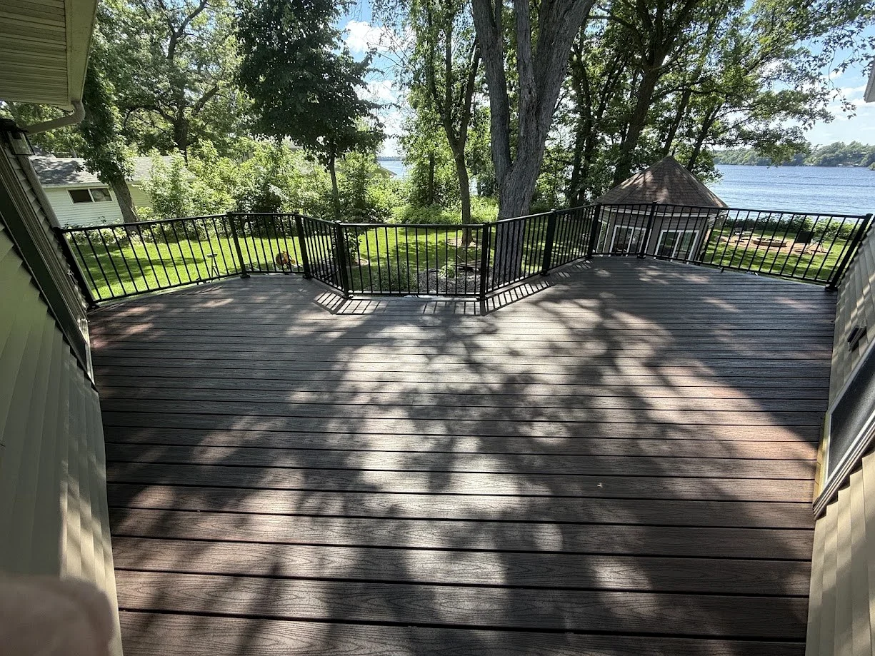 Wide view of the composite lake deck